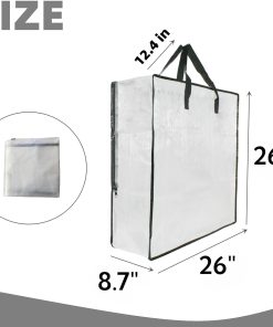 Alternative view of 3 Pack Clear Bags with Zipper and Handles. Halloween Christmas Wreath Storage. Gift Bag Organizer. Moving Boxes Alternative. Under the Bed Storage